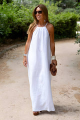 Elina™ | Airy Halter Dress in Cotton Blend