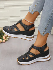 Comfortable Wedge Sandals with Velcro for Women