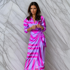 Laurine™ | Draped Printed Dress