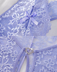 Néla™ | Teddy Halter Bridal Lingerie with Open Detail