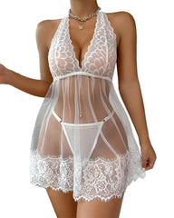 Isola™ | Lace Halter Neck Nightie with String