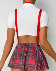 Leyla™ | Sexy 3-Piece Set with Crop Top, Pleated Skirt & Panty