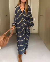Aurélie™ | Maxi Bohemian Chic Dress with Striped Pattern