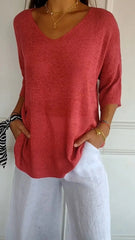 Anna™ | Airy Knit Top with V-Neck