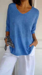 Anna™ | Airy Knit Top with V-Neck