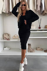Sophie™ | Elegant Midi Dress & Cardigan