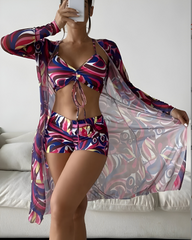 Noëlle™ | Stylish Three-Piece Bikini Set