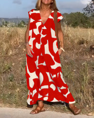 Jacqueline™ | Dress with Print and V-Neck