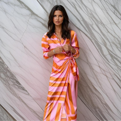 Laurine™ | Draped Printed Dress
