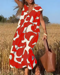 Jacqueline™ | Dress with Print and V-Neck