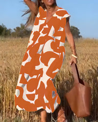 Jacqueline™ | Dress with Print and V-Neck