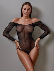 Celeste™ | Transparent Glittering Bodysuit