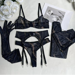Amanda™ | Complete 5-Piece Tie-Dye Lingerie Set