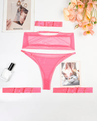Eline™ | Set of Transparent Mesh Lingerie 4 Pieces