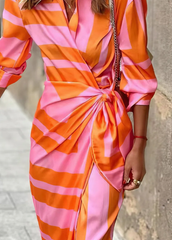 Laurine™ | Draped Printed Dress