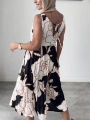 Édith™ | Elegant Dress with Floral Print