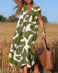 Jacqueline™ | Dress with Print and V-Neck