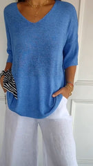 Anna™ | Airy Knit Top with V-Neck
