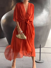 Juliette™ | Flowing Dress with V-Neck