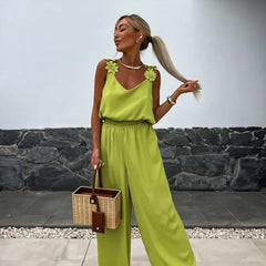 NOËLLE™ | Sleeveless Jumpsuit with Wide Legs