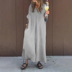 Juliette™ | Light Cotton Dress with V-Neck