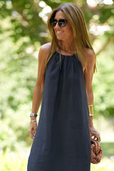 Elina™ | Airy Halter Dress in Cotton Blend