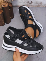 Comfortable Wedge Sandals with Velcro for Women