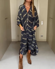 Aurélie™ | Maxi Bohemian Chic Dress with Striped Pattern