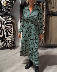 Marisse™ | Midi Dress with Print and V-Neck