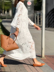 Véronique™ | Elegant Midi Dress with Embroidery