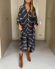 Aurélie™ | Maxi Bohemian Chic Dress with Striped Pattern