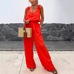 NOËLLE™ | Sleeveless Jumpsuit with Wide Legs