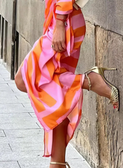 Laurine™ | Draped Printed Dress
