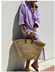 Vivienne™ | Elegant Striped Shirt Dress