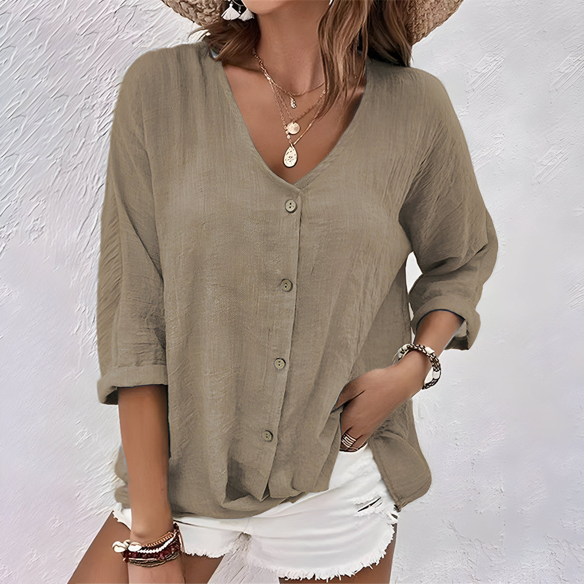 Eva™ | Summer T-shirt with V-neck