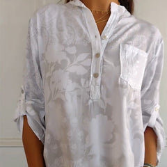 Carla™  | Printed Blouse with Roll-Up Sleeves