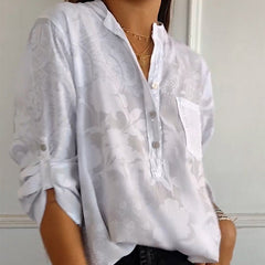 Carla™  | Printed Blouse with Roll-Up Sleeves