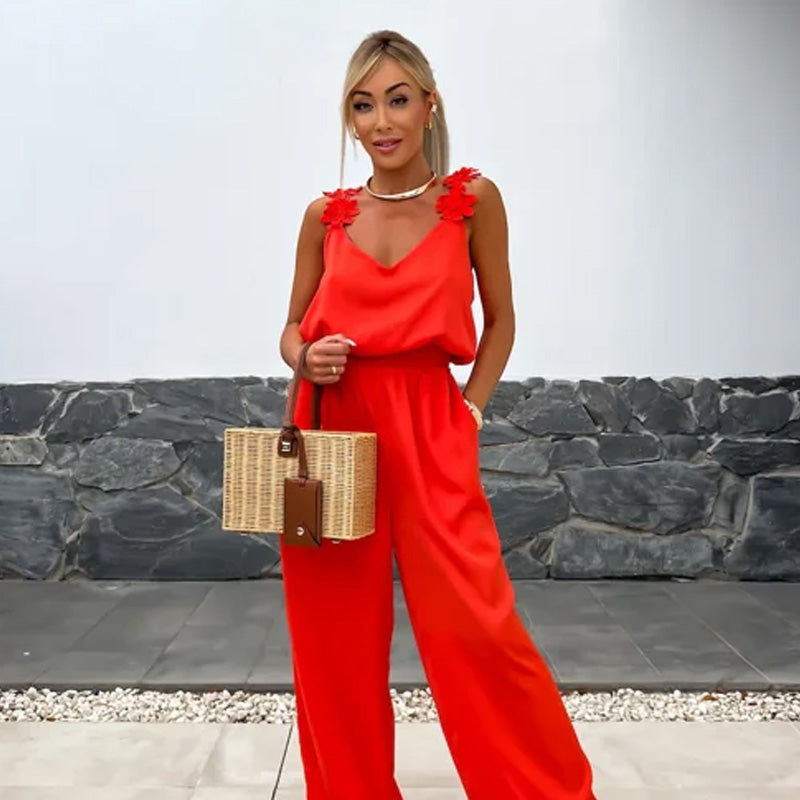 NOËLLE™ | Sleeveless Jumpsuit with Wide Legs